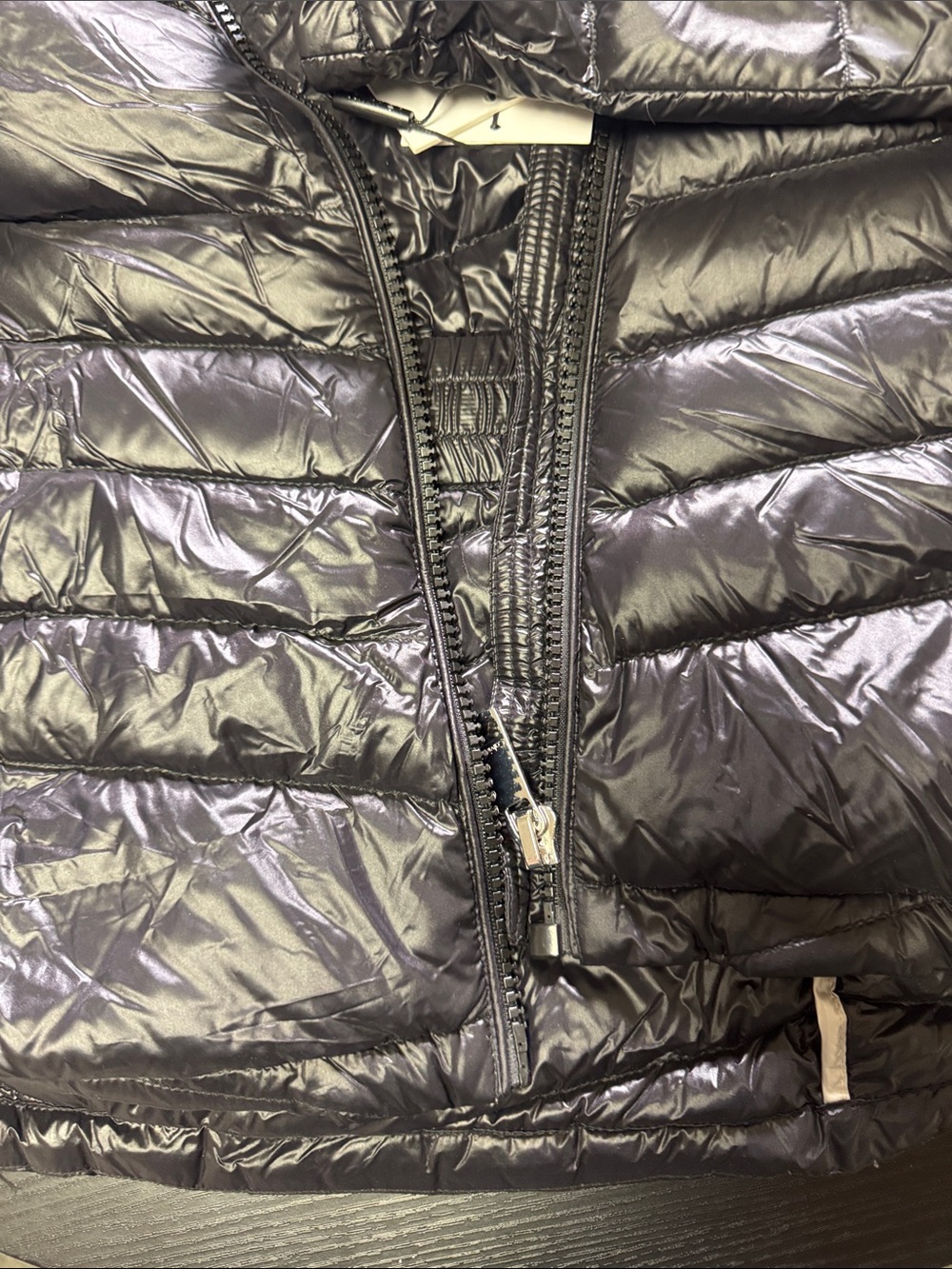 Calvin Klein Glossy Black Hooded Puffer Coat - Picture 4 of 8